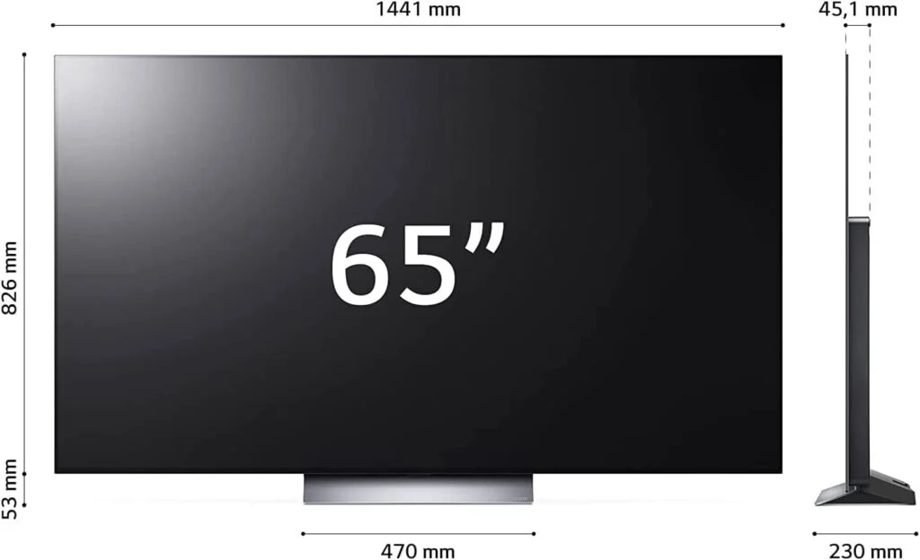 Dimensioni OLED 65 Pollici